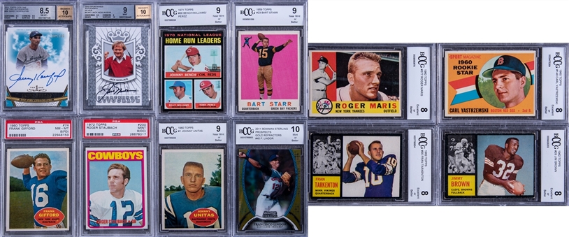 1959-2011 Topps and Assorted Brands Multi-Sports Stars and Hall of Famers Graded Collection (12 Different)